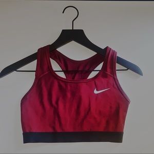 Burgundy Nike sports bra